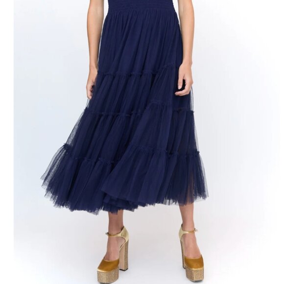 Hill House Home Collection "Ellie" Tulle Nap Dress Navy XS - Picture 3 of 6